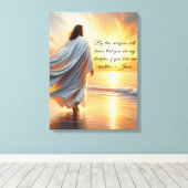 Stretched Canvas Print with Jesus and Quote キャンバスプリント (インサイチュ (ウッドフロア))