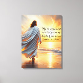 Stretched Canvas Print with Jesus and Quote キャンバスプリント