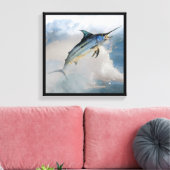 Stretched Canvas Print with Jumping Marlin キャンバスプリント (インサイチュ (リビング))