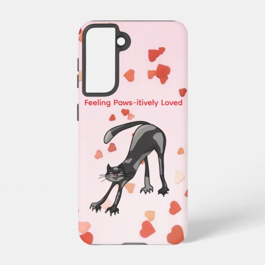 Stretching Cat Galaxy Case – Paws-itively Loved Samsung Galaxyケース (裏面)