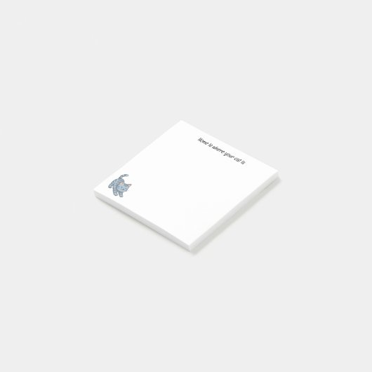Stretching Grey Tabby Cat Custom Text ポストイット (アングル)