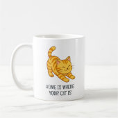 Stretching Orange Tabby Cat Custom Text コーヒーマグカップ (左)