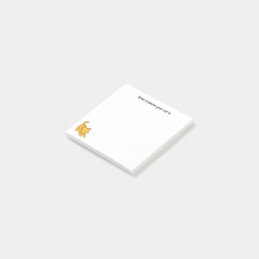 Stretching Orange Tabby Cat Custom Text ポストイット (アングル)
