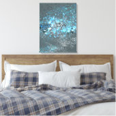 Streted.canvasは青と緑で印刷。 キャンバスプリント (インサイチュ (寝室))