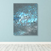 Streted.canvasは青と緑で印刷。 キャンバスプリント (インサイチュ (ウッドフロア))