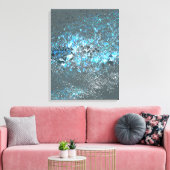 Streted.canvasは青と緑で印刷。 キャンバスプリント (インサイチュ (リビング))