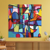 Streted Canvas Print: Cubism抽象芸術アート キャンバスプリント (インサイチュ (リビング))