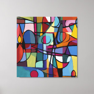 Streted Canvas Print: Cubism抽象芸術アート キャンバスプリント