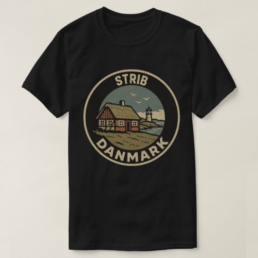 Strib, デンマーク Danmark  Tシャツ (デザイン正面)