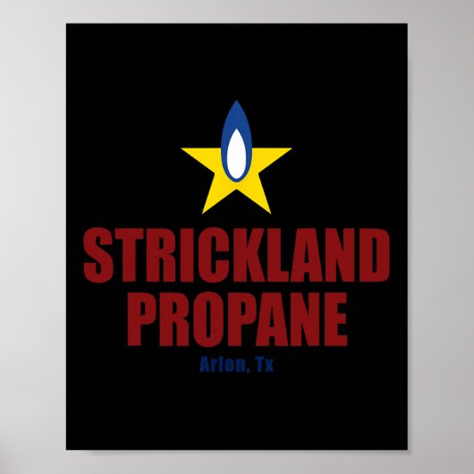 Strickland Propane - テキサス州アーレン イエロースターBBQ ポスター (正面)