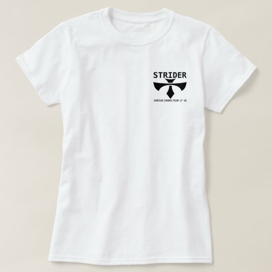 Striderの安全深刻な罪のインターン Tシャツ (デザイン正面)