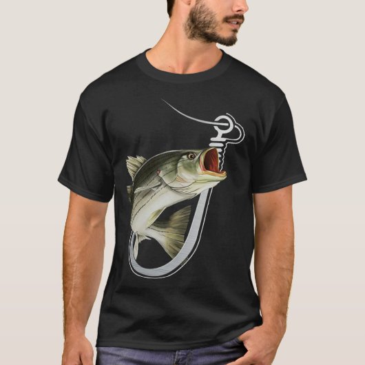 Striiped Bass Fishing Fish Hook Tシャツ (正面)