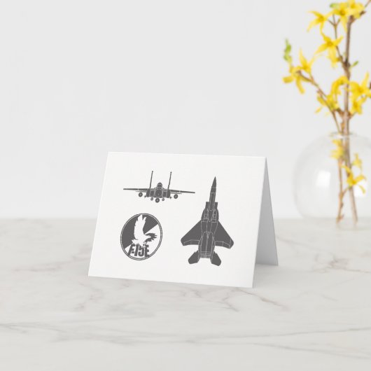 Strike Eagle Jet Night and Day Noteカード カード (黄色い花)