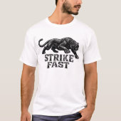 “Strike Fast”ヒョウ柄グラフィックTシャツ - 激しい Tシャツ (正面)