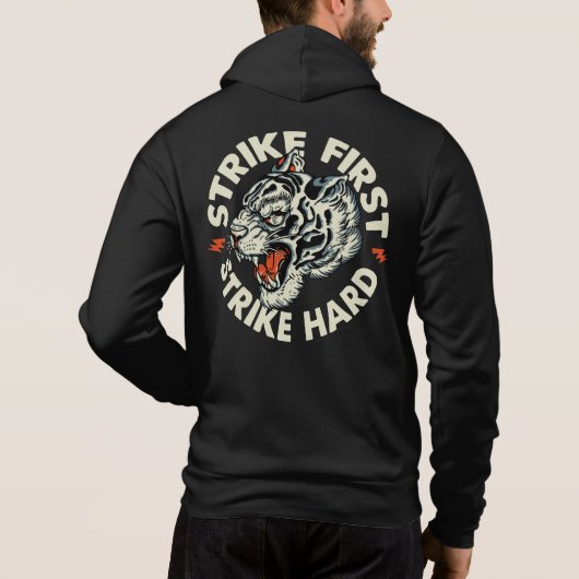 strike_hard_ strike first tigre tattoo slogan old パーカ (裏面)
