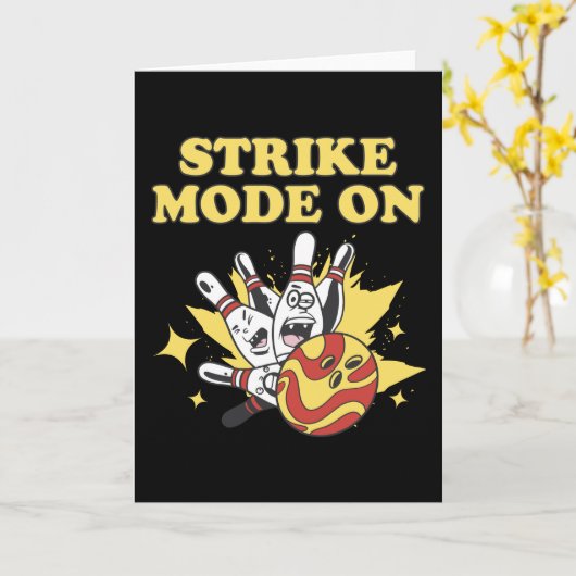 Strike Mode Bowling Player Bowling Gift カード (黄色い花)