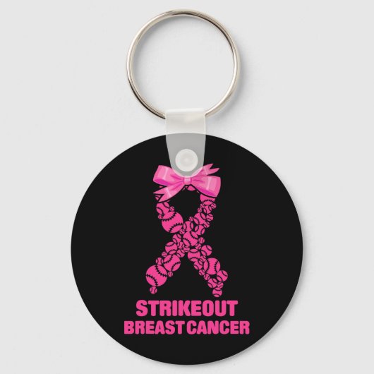 Strike Out Breast Cancer Awareness Softll Fighters キーホルダー (正面)