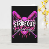 Strike Out Breast Cancer Baseball Softball Drip Ho カード (黄色い花)