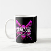 Strike Out Breast Cancer Baseball Softball Drip Ho コーヒーマグカップ (左)