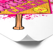 Strike Out Breast Cancer Warrior Softball Drip Hom ポスター (角)