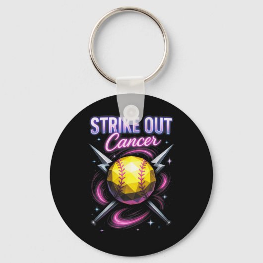 Strike Out Cancer - Breast Cancer Softll Support キーホルダー (正面)