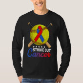 Strike Out Pulmonary Fibrosis Awareness Red Blue R Tシャツ (正面)