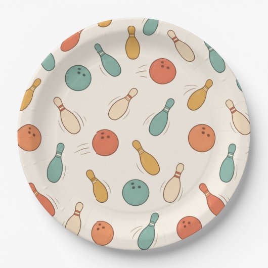 Strike Up Some Fun Bowling Party Kids  ペーパープレート (正面)