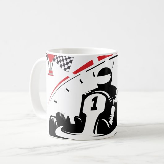 Strike with Style: The Ultimate karting Mug コーヒーマグカップ (正面左)