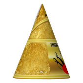 STRIKEOLOGISTという言葉でボーリングボールとピン パーティーハット (左)