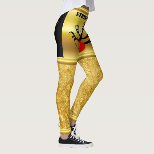 STRIKEOLOGISTという言葉でボーリングボールとピン レギンス (右)