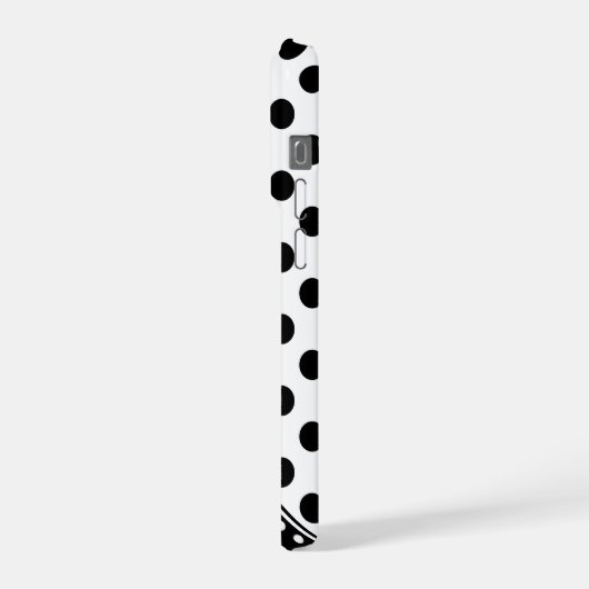 Striking Black And White Style, Custom Monogram iPhoneケース (左側面)