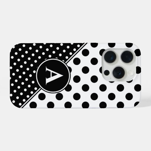 Striking Black And White Style, Custom Monogram iPhoneケース (裏面横)