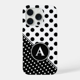 Striking Black And White Style, Custom Monogram iPhone 15 Proケース