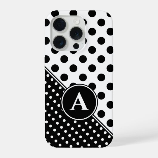 Striking Black And White Style, Custom Monogram iPhoneケース (裏面)