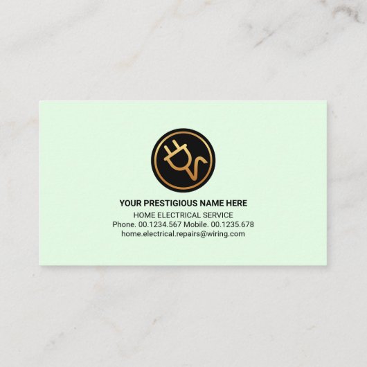 Striking Blues電気技師の電球配線 名刺 (裏面)