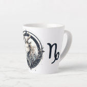 Striking Capricorn Symbol Artwork カフェラテマグ (右アングル)