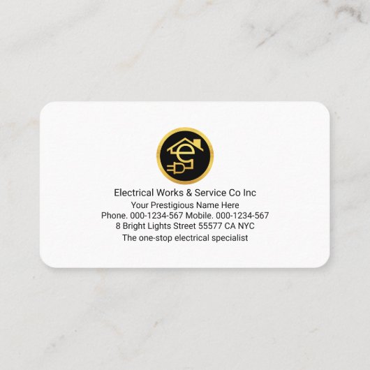 Striking Electrical Lightning Powers Home Circuit 名刺 (裏面)