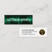 Striking Electrical Lightning Wave Electrician スキニー名刺 (正面/裏面)