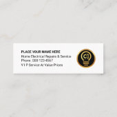 Striking Electrical Lightning Wave Electrician スキニー名刺 (裏面)