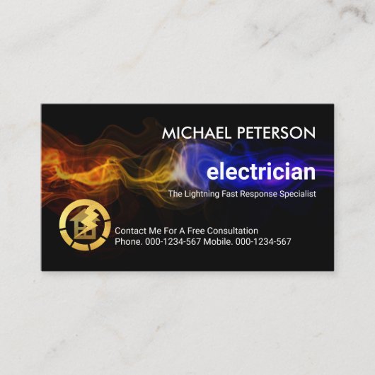 Striking Electrical Wave Charging Electrician 名刺 (正面)