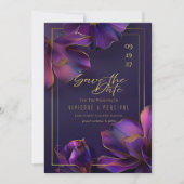 Striking Elegant Luminous Violets Save the Date (正面)