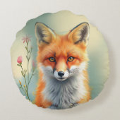 Striking Eyes of a Cunning Red Fox   ラウンドクッション (裏面)