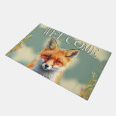 Striking Eyes of a Cunning Red Fox Welcome ドアマット (アングル)