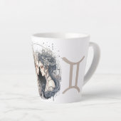 Striking Gemini Symbol Artwork カフェラテマグ (右アングル)