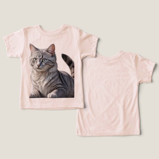 Striking Gray Tabby Cat with Green Eyes (デザイン正面&裏面)