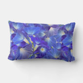 Striking Heavenly Blue Morning Glory Floral Design ランバークッション (裏面)