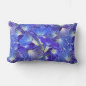 Striking Heavenly Blue Morning Glory Floral Design ランバークッション (正面)