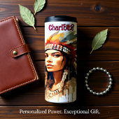 Striking Indigenous Woman: Sepia Watercolor Warbon タンブラー