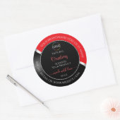 Striking Red Black Wavy Silver Logo Product Labels ラウンドシール (封筒)