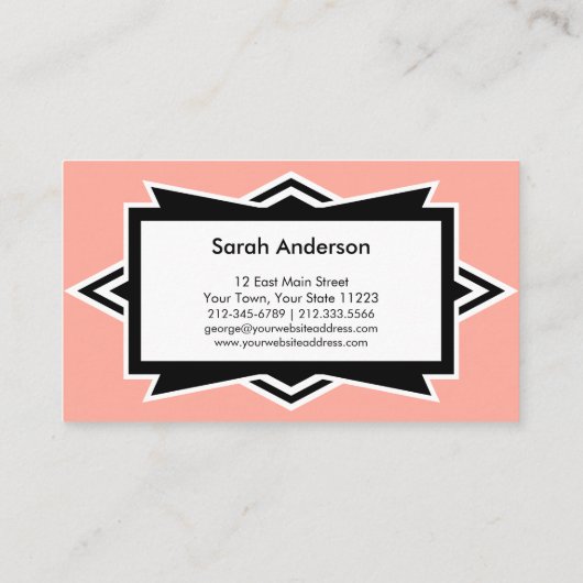 Striking Simple Art Deco Custom Color 名刺 (裏面)